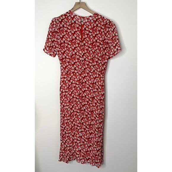 Reformation Andre Nina Sheath Midi Dress Womens Size 8 Red - Picture 4 of 16